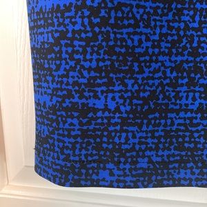 Vince Camuto Skirt, Asymmetric Print,  Electric Blue and Black,  Sz L, EUC